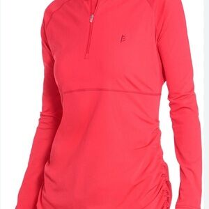 Coolibar Women's UPF 50 Coral Long Sleeve Ruched Swim Top